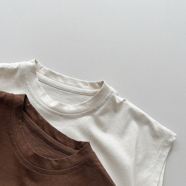 ꒰80-130cm꒱夏日撞色手搖飲TEE