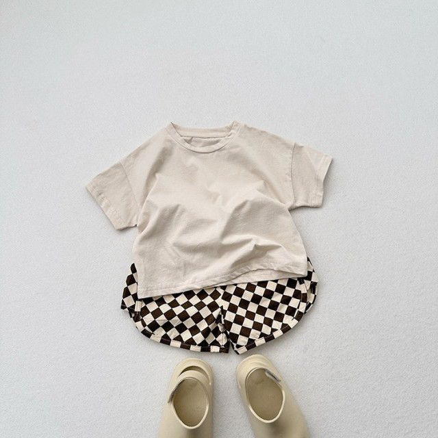 ꒰80-130cm꒱韓系菱形格短褲