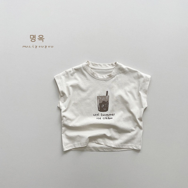 ꒰80-130cm꒱夏日撞色手搖飲TEE