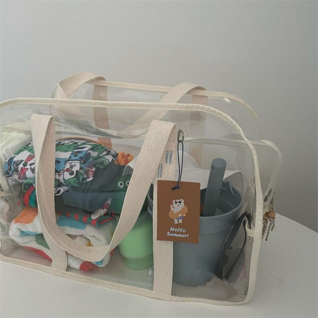 韓國夏日大容量透明沙灘包