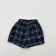 ꒰80-130cm꒱日系復古格紋牛仔短褲