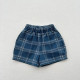 ꒰80-130cm꒱日系復古格紋牛仔短褲
