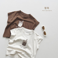 ꒰80-130cm꒱夏日撞色手搖飲TEE