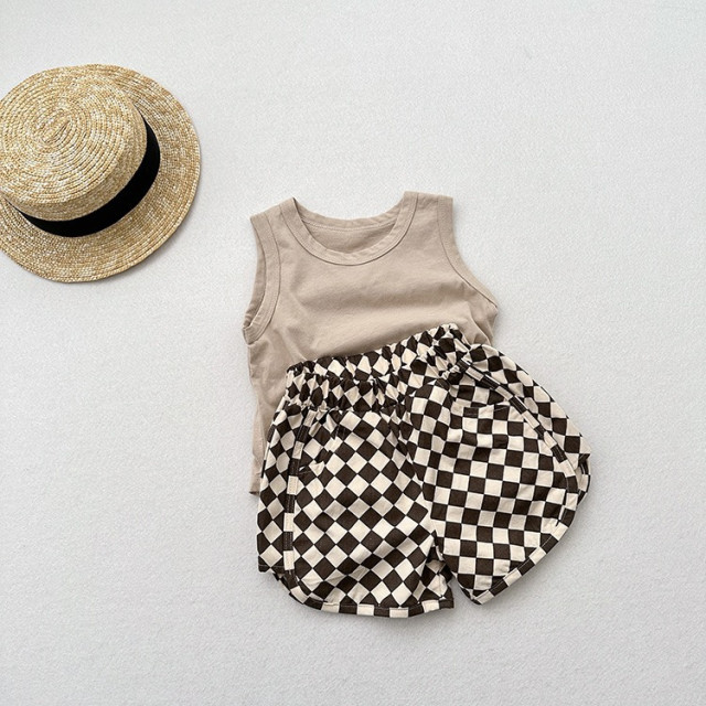 ꒰80-130cm꒱韓系菱形格短褲