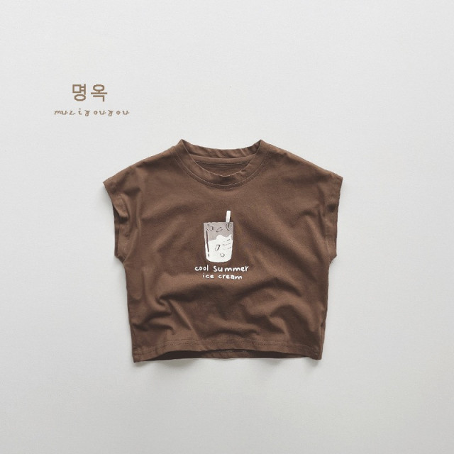 ꒰80-130cm꒱夏日撞色手搖飲TEE