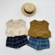 ꒰80-130cm꒱日系復古格紋牛仔短褲