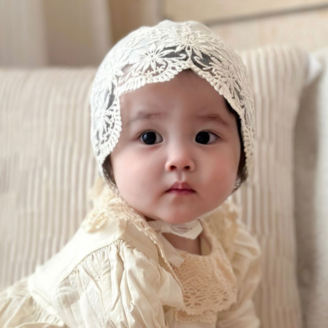 「現貨」寶寶質感蕾絲宮廷帽