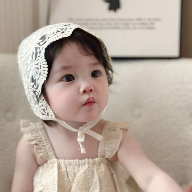 「現貨」寶寶質感蕾絲宮廷帽