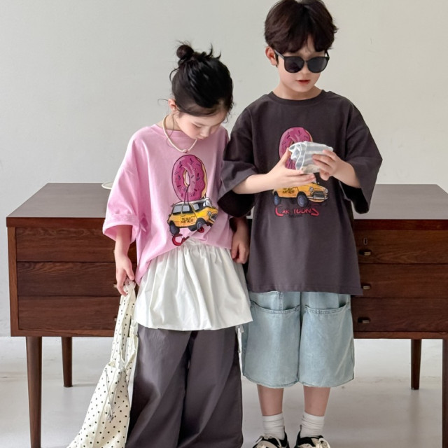 ꒰90-150cm꒱車上有甜甜圈tee