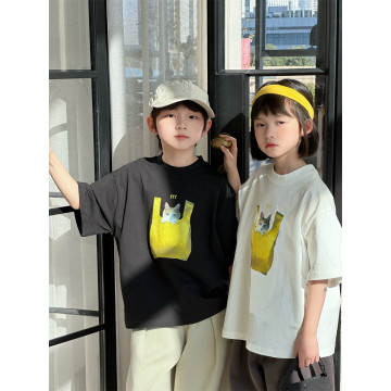 ꒰90-150cm꒱夏日貓咪裝袋子tee