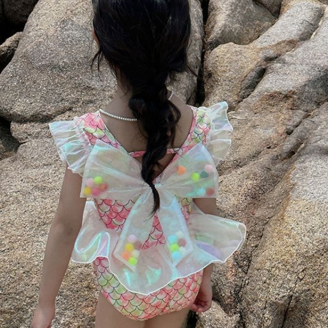 ꒰90-140cm꒱美人魚連身泳衣