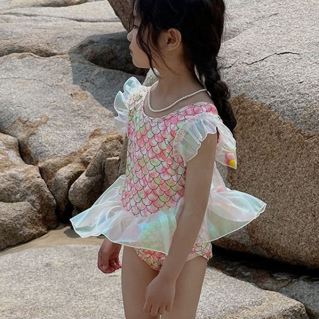 ꒰90-140cm꒱美人魚連身泳衣