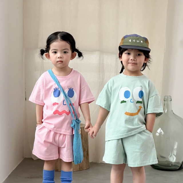 ꒰80-150cm꒱ 夏日表情包休閒套裝