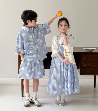 ꒰90-150cm꒱復古圓點點手足套裝