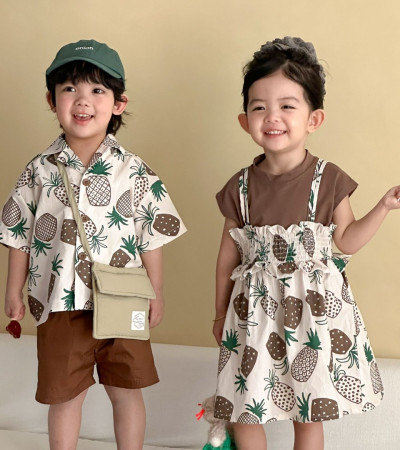 ꒰80-150cm꒱ 夏日大地色系鳳梨套裝