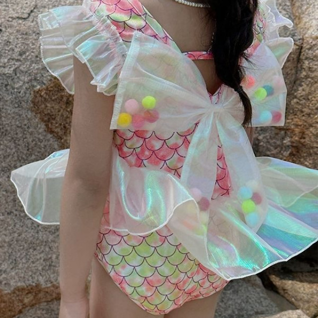 ꒰90-140cm꒱美人魚連身泳衣