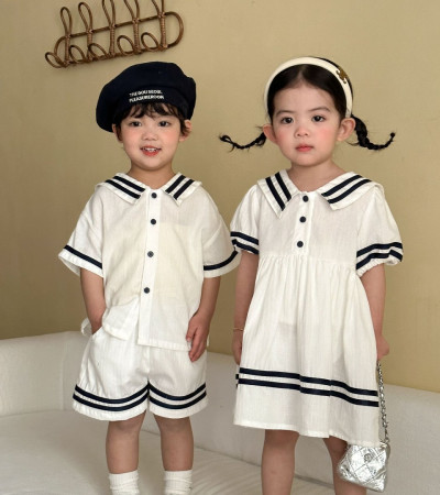 ꒰80-150cm꒱夏日海軍風畢業兄妹裝