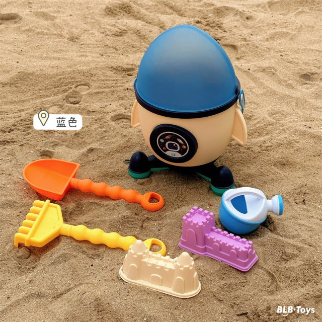 夏日海灘必備！火箭筒造型手提玩沙工具組