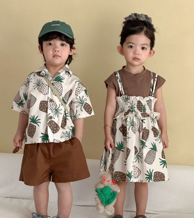 ꒰80-150cm꒱ 夏日大地色系鳳梨套裝