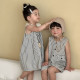 ꒰80-150cm꒱夏日經典黑白格兄妹裝