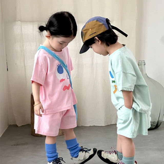 ꒰80-150cm꒱ 夏日表情包休閒套裝